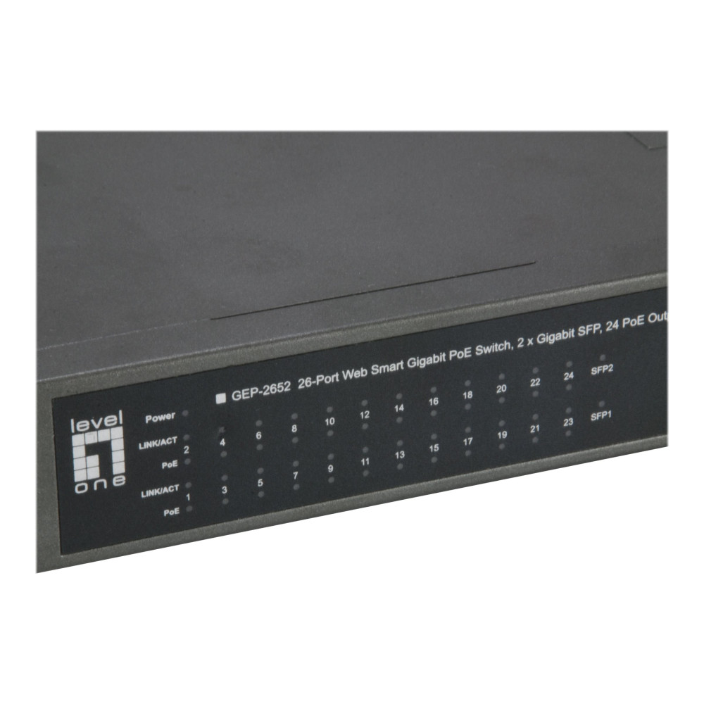 Produktbild för LevelOne GEP-2652 - switch - 26 portar - smart - rackmonterbar