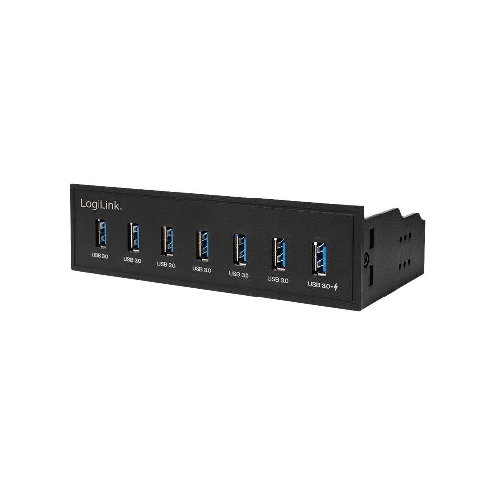 Produktbild för LogiLink USB 3.0 hub, 7-port 5.25" internal, with fast charging port - hubb - 7 portar