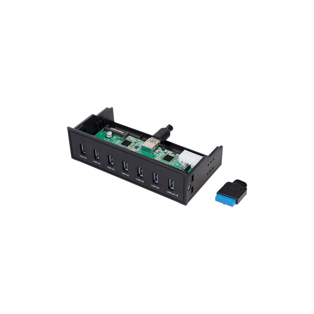 Produktbild för LogiLink USB 3.0 hub, 7-port 5.25" internal, with fast charging port - hubb - 7 portar