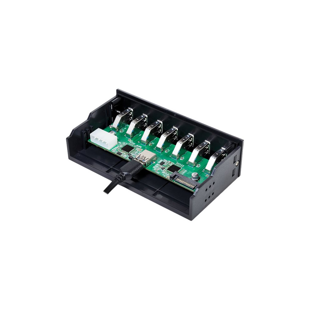 Produktbild för LogiLink USB 3.0 hub, 7-port 5.25" internal, with fast charging port - hubb - 7 portar