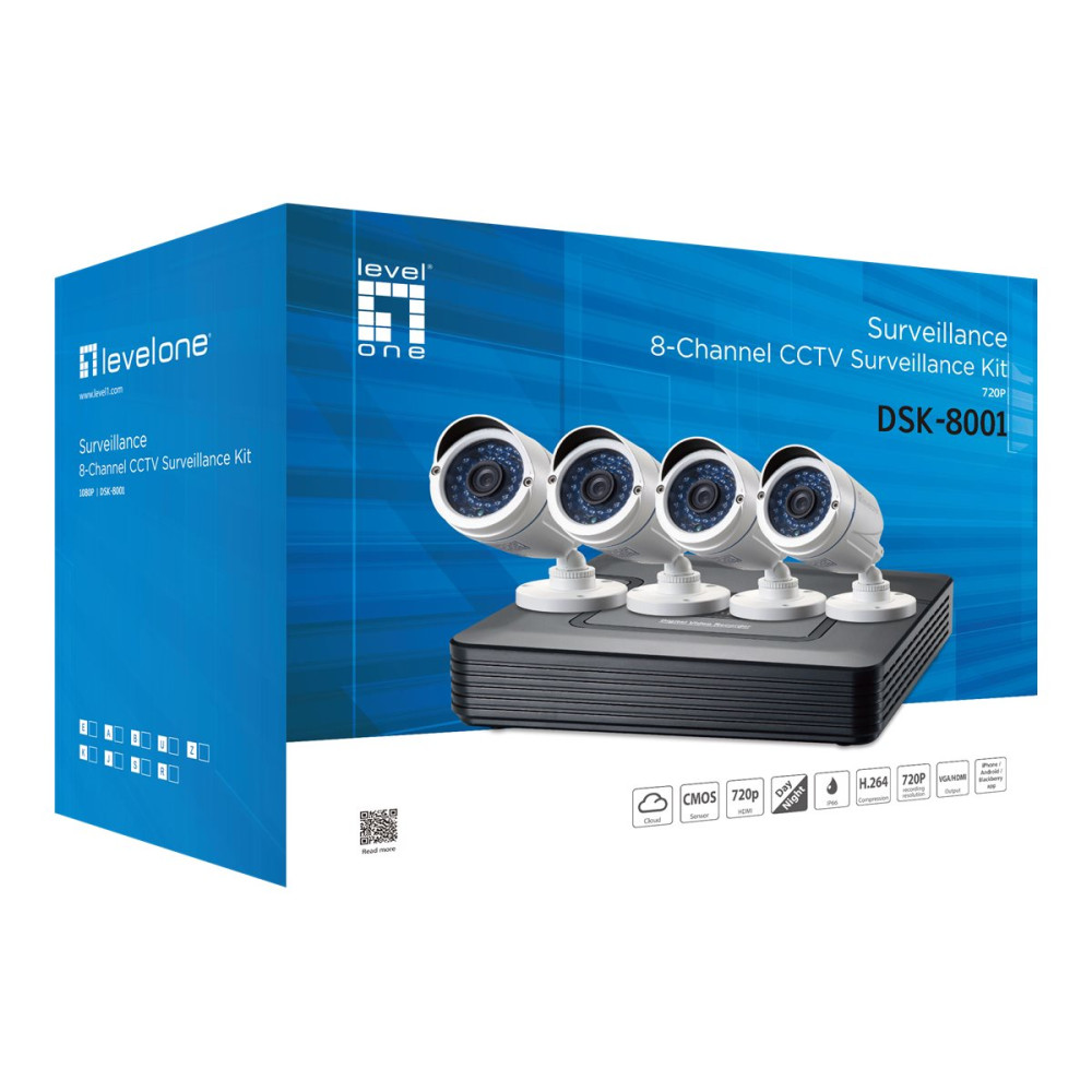 Produktbild för LevelOne DSK-8001 - DVR + kamera/kameror - trådad (LAN)