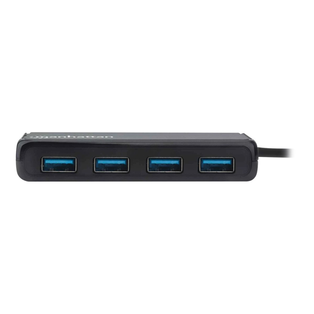 Produktbild för Manhattan USB-C Dock/Hub, Ports (4): USB-A (x4), 5 Gbps (USB 3.2 Gen1 aka USB 3.0), External Power Supply Not Needed, SuperSpeed USB, Black, Three Year Warranty, Retail Box - hubb - 4 portar