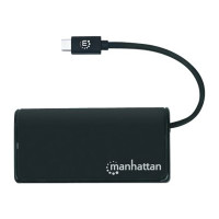 Produktbild för Manhattan USB-C Dock/Hub, Ports (4): USB-A (x4), 5 Gbps (USB 3.2 Gen1 aka USB 3.0), External Power Supply Not Needed, SuperSpeed USB, Black, Three Year Warranty, Retail Box - hubb - 4 portar