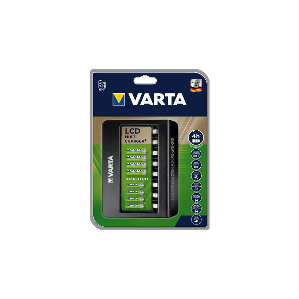 Produktbild för Varta LCD MULTI CHARGER+ batteriladdare - + växelströmsadapter