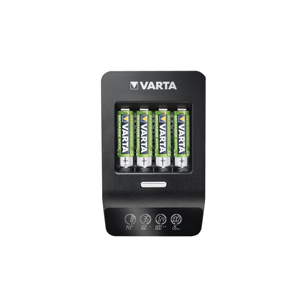 Produktbild för Varta LCD ULTRA FAST CHARGER+ batteriladdare - + växelströmsadapter + bilströmsadapter - 4 x AA-typ - NiMH