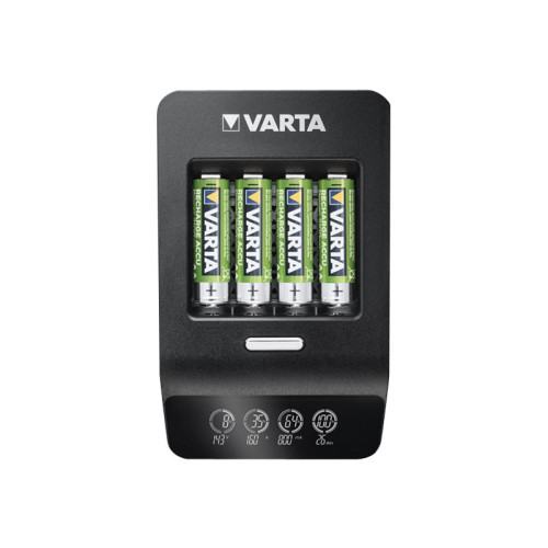 Varta Varta LCD ULTRA FAST CHARGER+ batteriladdare - + växelströmsadapter + bilströmsadapter - 4 x AA-typ - NiMH
