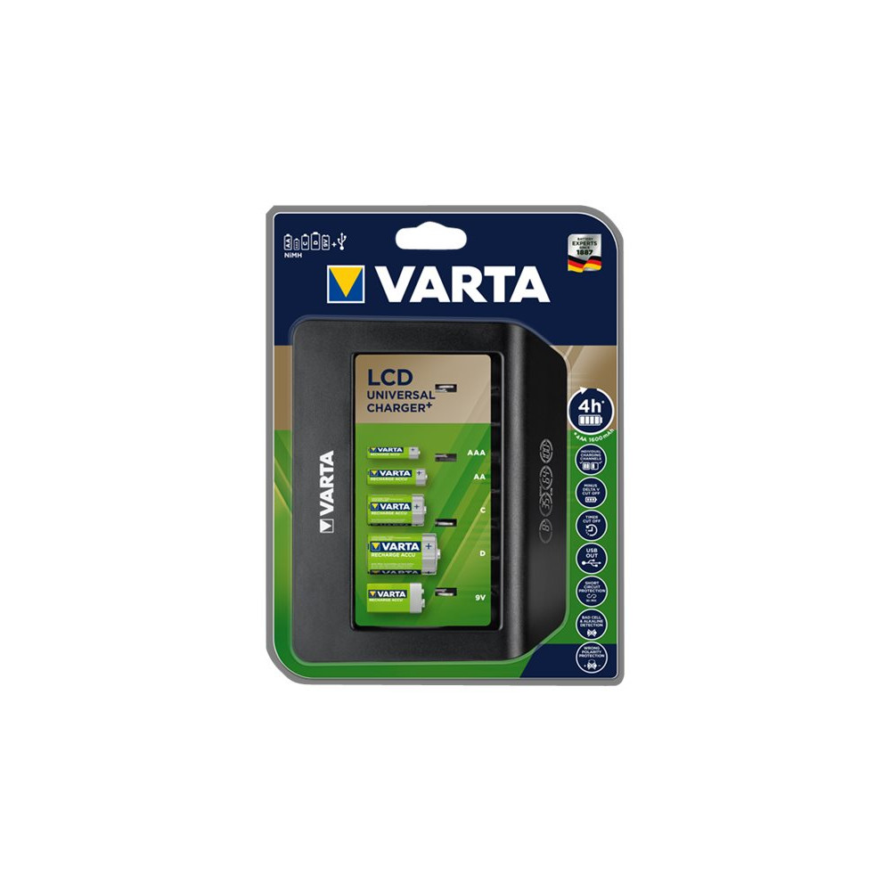 Produktbild för Varta LCD Universal Charger+ batteriladdare - USB
