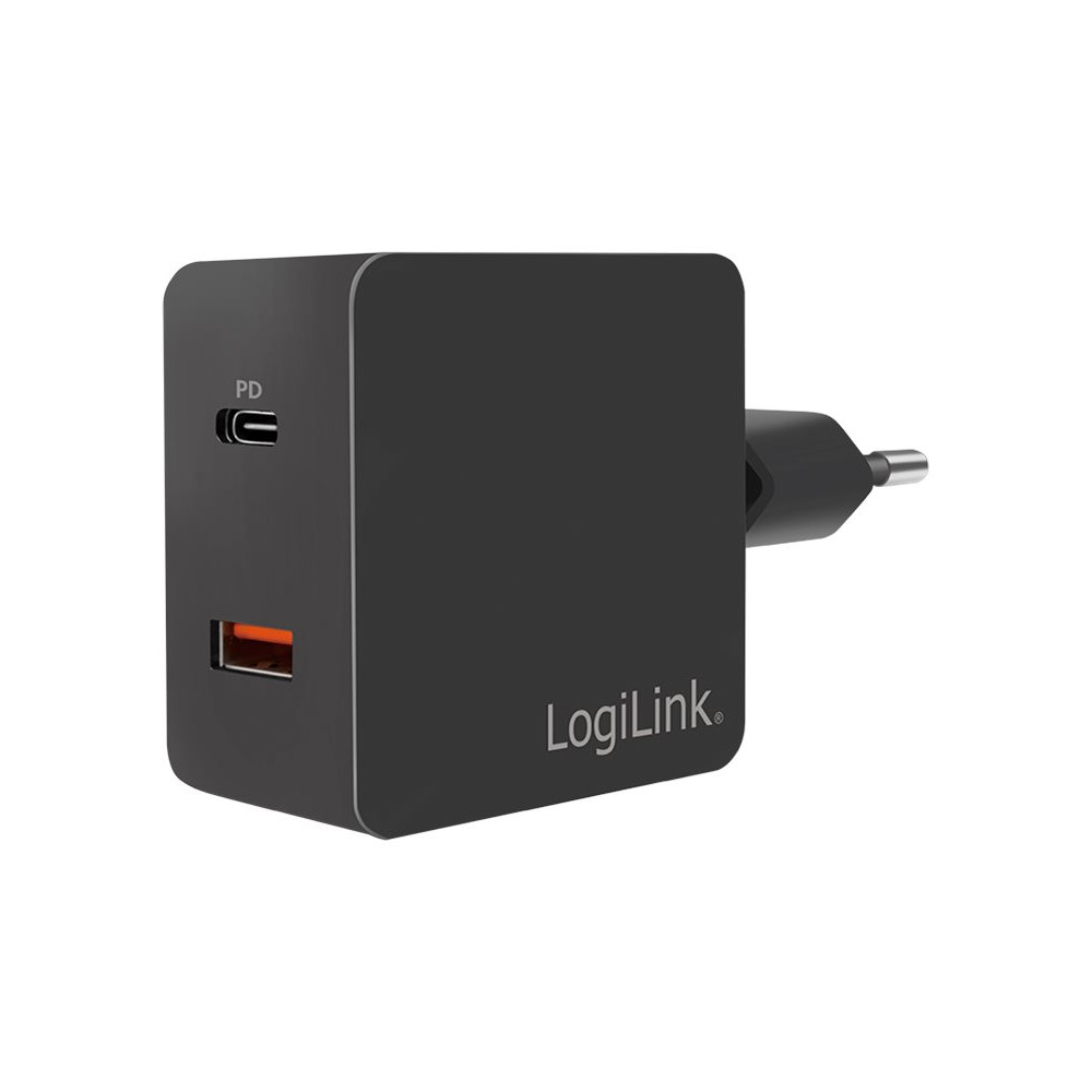 Produktbild för LogiLink USB wall charger strömadapter - USB, USB-C - 18 Watt