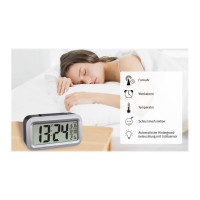 Produktbild för TFA LUMIO PLUS - väckarklocka - rektangulär - elektronisk - skrivbord - Black silver