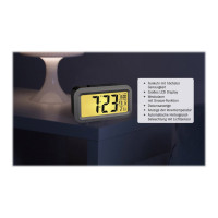 Produktbild för TFA LUMIO PLUS - väckarklocka - rektangulär - elektronisk - skrivbord - Black silver