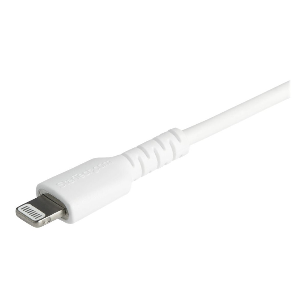 Produktbild för StarTech.com 2m tålig, vitt USB-C till Blixtkabel - Hård, tålig aramifiber USB typ A till Blixtladdare/synkron strömsladd - Apple MFi-certifierad iPad/iPhone 12 - Lightning-kabel - Lightning / USB 2.0 - 2 m