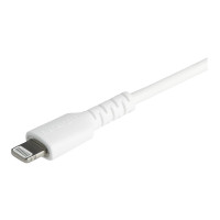 Produktbild för StarTech.com 2m tålig, vitt USB-C till Blixtkabel - Hård, tålig aramifiber USB typ A till Blixtladdare/synkron strömsladd - Apple MFi-certifierad iPad/iPhone 12 - Lightning-kabel - Lightning / USB 2.0 - 2 m