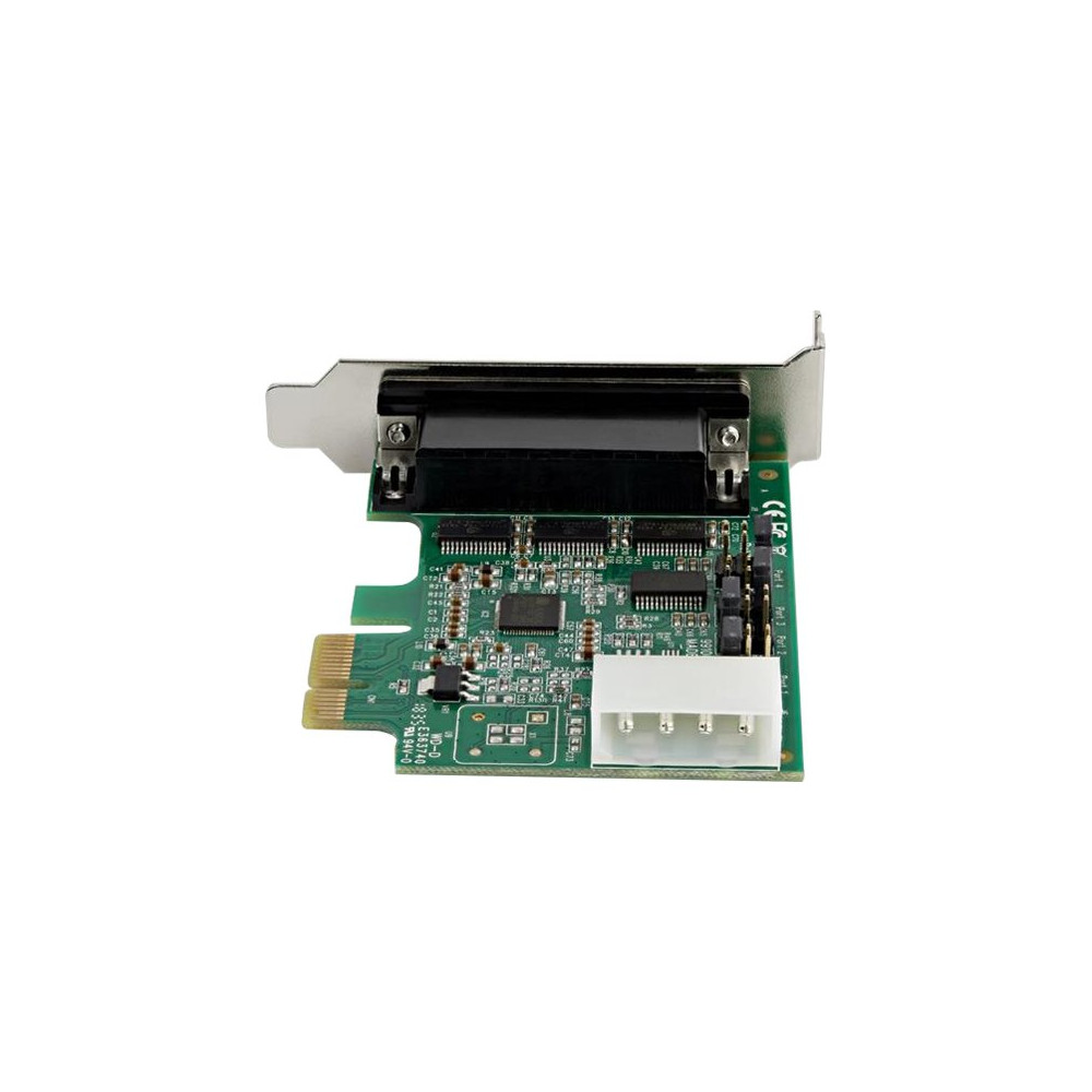 Produktbild för Startech 4-portars PCI Express RS232-seriellt adapterkort - PCIe RS232-seriellt värdstyrenhetskort - PCIe till seriell DB9 - 16950 UART - Expansionskort med låg profil - Windows/Linux - seriell adapter - PCI Express x1 - RS-232 x 4