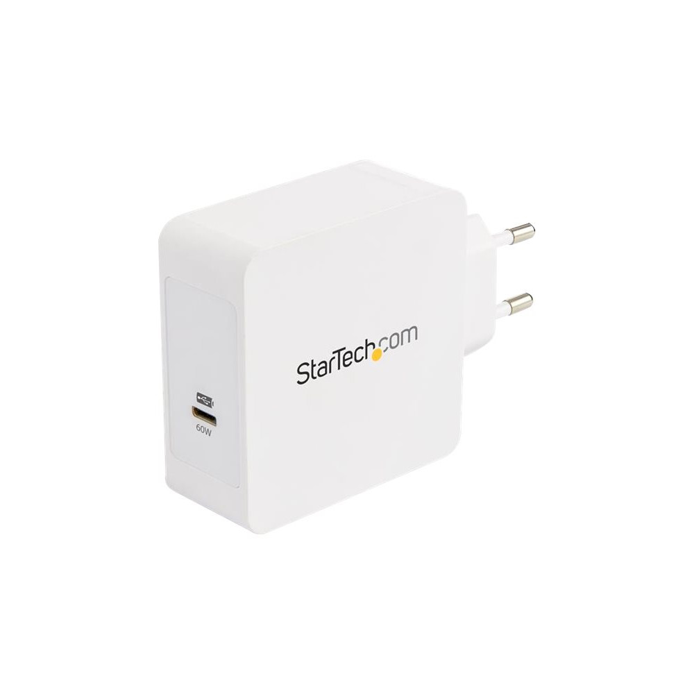 Produktbild för Startech USB-C™ väggladdare med 1 port och 60 W strömförsörjning strömadapter - USB-C - 60 watt