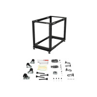 Produktbild för StarTech.com 15U 19-tums öppet serverrack - 4 stolpar justerbart djup 59-104 cm mobilt - Fristående rullande rack för nätverks-/datorutrustning - Dell PowerEdge HP ProLiant ThinkServer (4POSTRACK15U) - rack - 15U