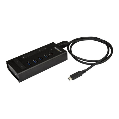 StarTech.com StarTech.com 7-ports USB C-hubb - USB Type-C till 2x USB-C/5x USB-A - USB 3.0-hubb i metall - SuperSpeed 5 Gbit/s USB 3.1/3.2 Gen 1 - Självförsörjd - BC 1.2 snabbladdning - Monterbar/hållbar - hubb - 7 portar