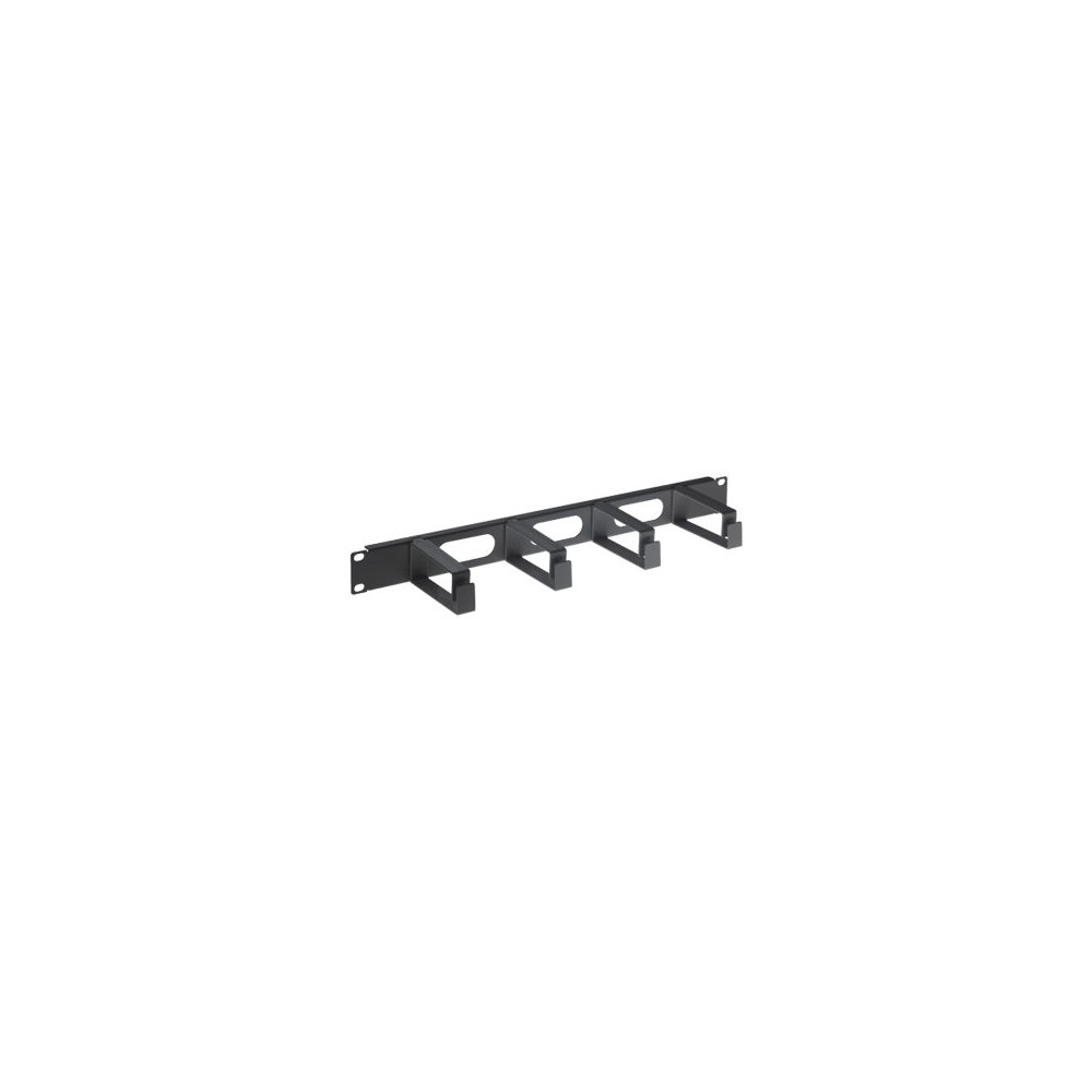 Produktbild för Intellinet 19" Cable Management Panel, 1U, 4 long plastic rings, Black - rackpanel för kabelhantering - 1U