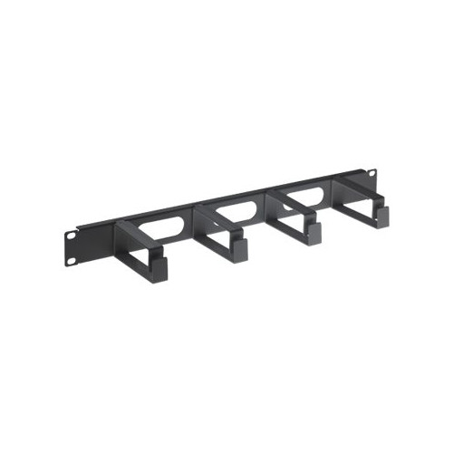 IC Intracom Intellinet 19" Cable Management Panel, 1U, 4 long plastic rings, Black - rackpanel för kabelhantering - 1U