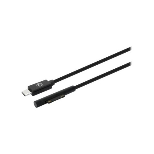 Manhattan Manhattan USB-C to Surface Connect Cable, 1.8m, Male to Male. 15V/3A, Black, Lifetime Warranty, Polybag - USB typ C-kabel - USB-C till Surface Connect - 1.8 m