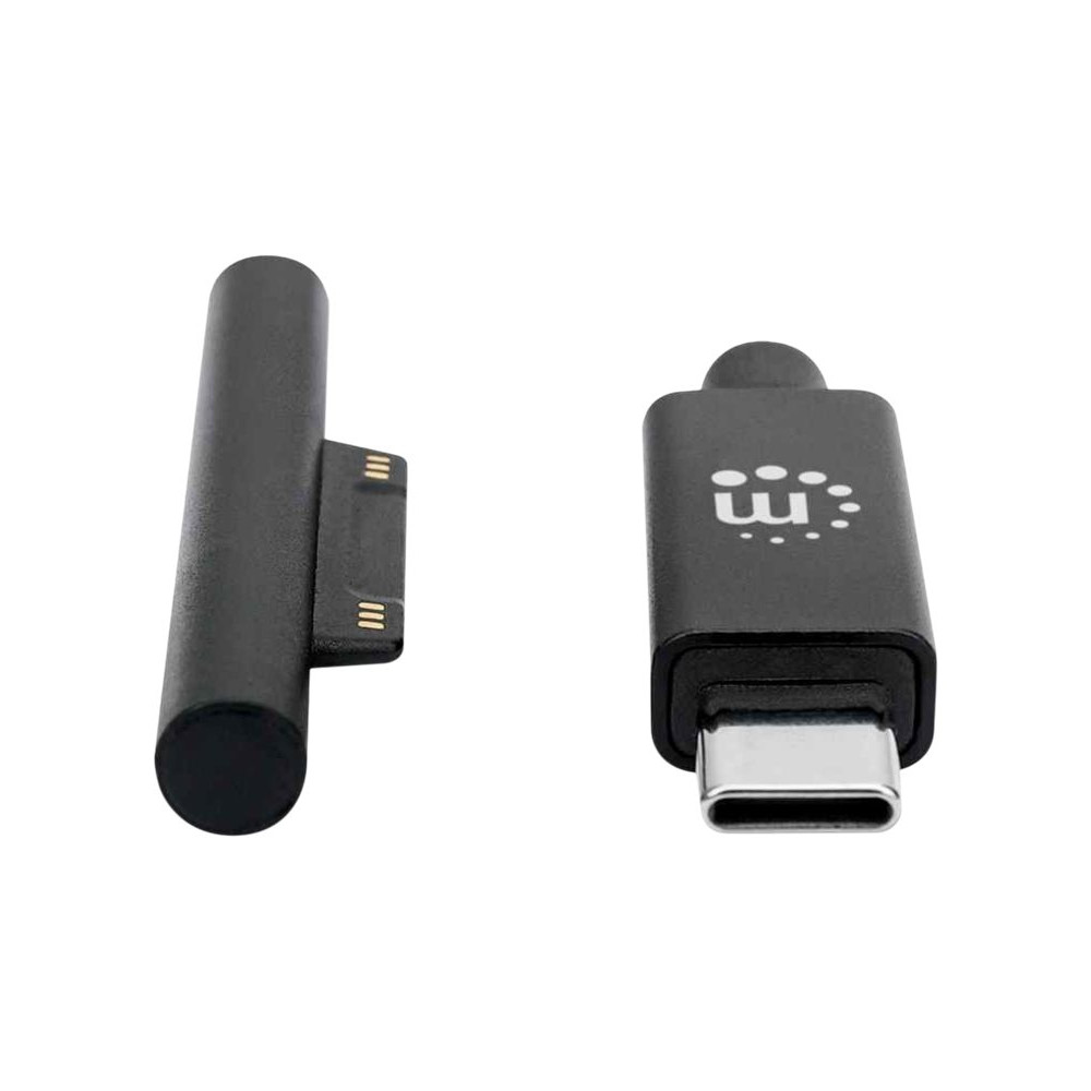 Produktbild för Manhattan USB-C to Surface Connect Cable, 1.8m, Male to Male. 15V/3A, Black, Lifetime Warranty, Polybag - USB typ C-kabel - USB-C till Surface Connect - 1.8 m