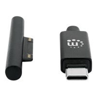 Produktbild för Manhattan USB-C to Surface Connect Cable, 1.8m, Male to Male. 15V/3A, Black, Lifetime Warranty, Polybag - USB typ C-kabel - USB-C till Surface Connect - 1.8 m