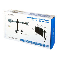 Produktbild för LogiLink monteringssats - justerbar arm - för 2 LCD-bildskärmar - svart