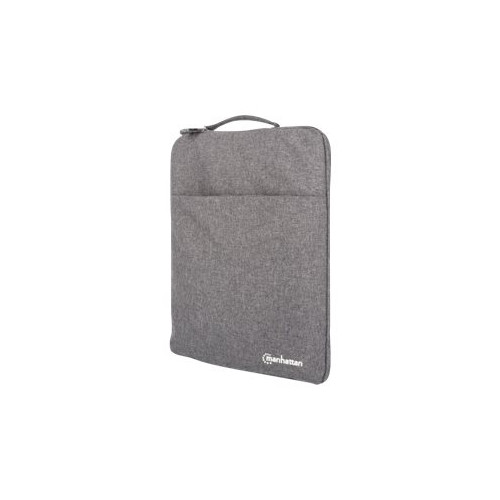 Manhattan Manhattan Seattle Laptop Sleeve 15.6", Grey, Padded, Extra Soft Internal Cushioning, Main Compartment with double zips, Zippered Front Pocket, Carry Loop, Water Resistant and Durable, Notebook Slipcase, Three Year Warranty - fodral för bärbar dator