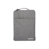 Produktbild för Manhattan Seattle Laptop Sleeve 15.6", Grey, Padded, Extra Soft Internal Cushioning, Main Compartment with double zips, Zippered Front Pocket, Carry Loop, Water Resistant and Durable, Notebook Slipcase, Three Year Warranty - fodral för bärbar dator