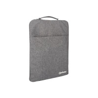 Produktbild för Manhattan Seattle Laptop Sleeve 15.6", Grey, Padded, Extra Soft Internal Cushioning, Main Compartment with double zips, Zippered Front Pocket, Carry Loop, Water Resistant and Durable, Notebook Slipcase, Three Year Warranty - fodral för bärbar dator