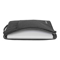 Produktbild för Manhattan Seattle Laptop Sleeve 15.6", Grey, Padded, Extra Soft Internal Cushioning, Main Compartment with double zips, Zippered Front Pocket, Carry Loop, Water Resistant and Durable, Notebook Slipcase, Three Year Warranty - fodral för bärbar dator