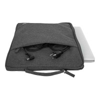 Produktbild för Manhattan Seattle Laptop Sleeve 15.6", Grey, Padded, Extra Soft Internal Cushioning, Main Compartment with double zips, Zippered Front Pocket, Carry Loop, Water Resistant and Durable, Notebook Slipcase, Three Year Warranty - fodral för bärbar dator