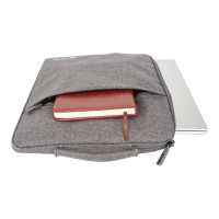 Produktbild för Manhattan Seattle Laptop Sleeve 15.6", Grey, Padded, Extra Soft Internal Cushioning, Main Compartment with double zips, Zippered Front Pocket, Carry Loop, Water Resistant and Durable, Notebook Slipcase, Three Year Warranty - fodral för bärbar dator