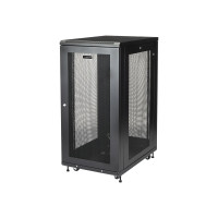 Produktbild för StarTech.com 19-tums 24U-serverskåp - 4 stolpar - Nätverksutrustningsrack med justerbart djup (5 till 76 cm) och hjul/kabelhantering/hylla/1U-hylla/låsluckor - rack - 24U