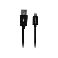 Produktbild för StarTech.com 3 m USB till Lightning-kabel - Lång iPhone/iPad/iPod-laddningskabel - Lightning till USB-kabel - Apple MFi-certifierad - Svart - Lightning-kabel - Lightning / USB - 3 m