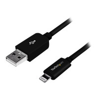 Produktbild för StarTech.com 3 m USB till Lightning-kabel - Lång iPhone/iPad/iPod-laddningskabel - Lightning till USB-kabel - Apple MFi-certifierad - Svart - Lightning-kabel - Lightning / USB - 3 m