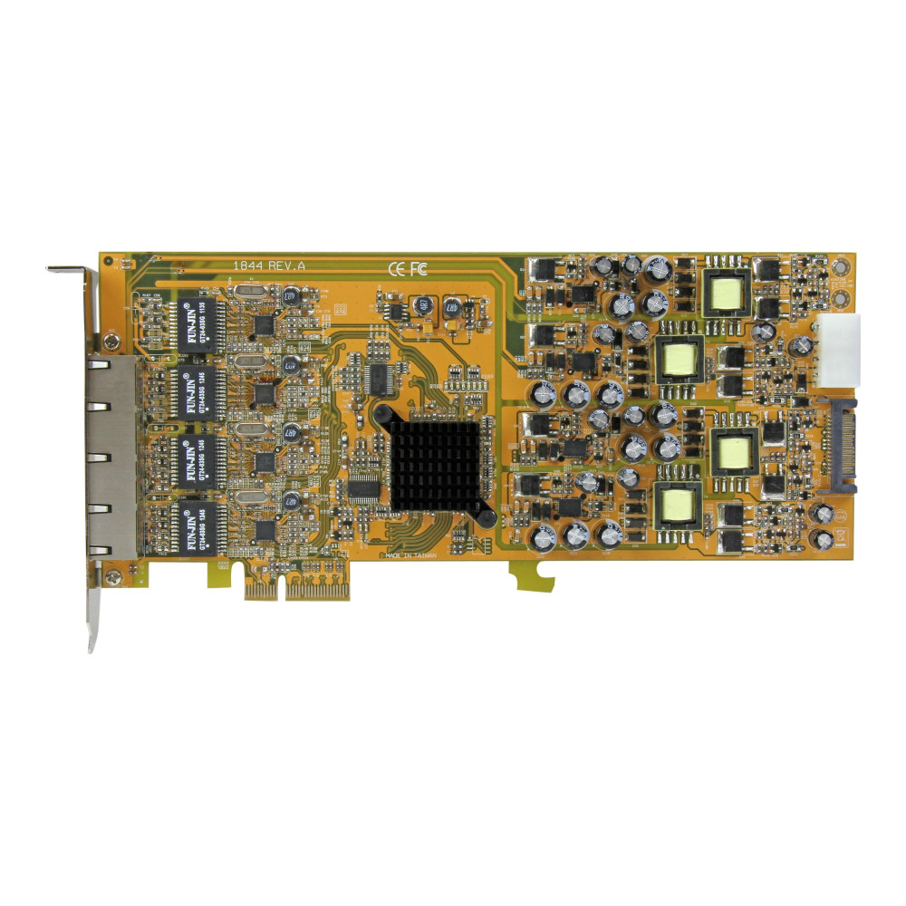 Produktbild för StarTech.com Gigabit Power over Ethernet PCIe-nätverkskort med 4 portar - PSE/PoE PCI Express-nätverkskort - nätverksadapter - PCIe x4 - Gigabit Ethernet x 4