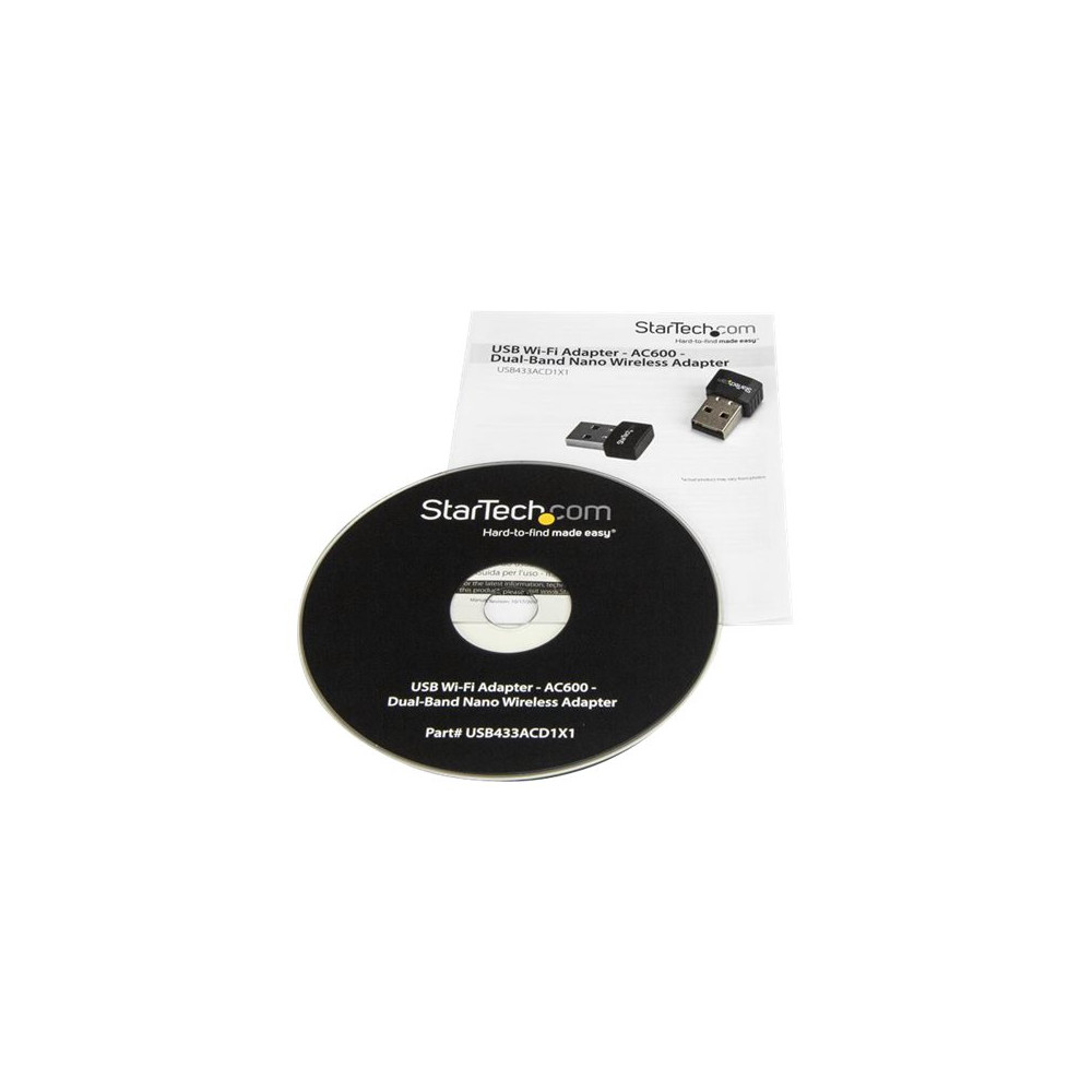 Produktbild för Startech USB Wi-Fi-adapter - AC600 - dual-band trådlös nano-adapter - nätverksadapter - USB 2.0