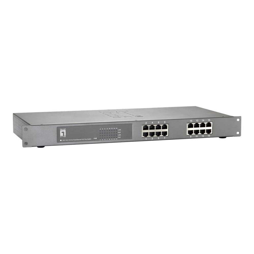 Produktbild för LevelOne FEP-1612W120 - switch - 16 portar - rackmonterbar