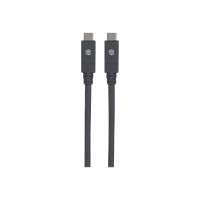 Produktbild för Manhattan USB-C to USB-C Cable, 2m, Male to Male, Black, 5 Gbps (USB 3.2 Gen1 aka USB 3.0), 3A (fast charging), SuperSpeed USB, Lifetime Warranty, Polybag - USB typ C-kabel - USB-C till USB-C - 2 m