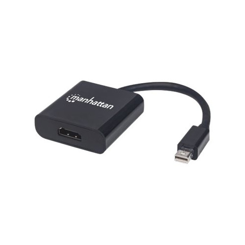 Manhattan Manhattan Mini DisplayPort 1.2a to HDMI Adapter Cable, 4K@60Hz, Active, 19.5cm, Male to Female, Black, Three Year Warranty, Polybag - videokort - DisplayPort / HDMI