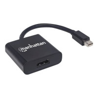 Produktbild för Manhattan Mini DisplayPort 1.2a to HDMI Adapter Cable, 4K@60Hz, Active, 19.5cm, Male to Female, Black, Three Year Warranty, Polybag - videokort - DisplayPort / HDMI