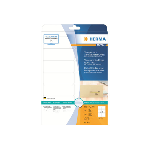 HERMA HERMA Special - adresslappar - matt - 350 etikett (er) - 99.1 x 38.1 mm