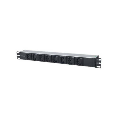 intellinet 19" 1U Rackmount Anti-Shedding 8-Output C13 Power Distribution Unit (PDU), With Removable Power Cable and Rear C20 Input -