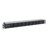 Produktbild för Intellinet 19" 1U Rackmount Anti-Shedding 8-Output C13 Power Distribution Unit (PDU), With Removable Power Cable and Rear C20 Input - kraftdistributionsenhet