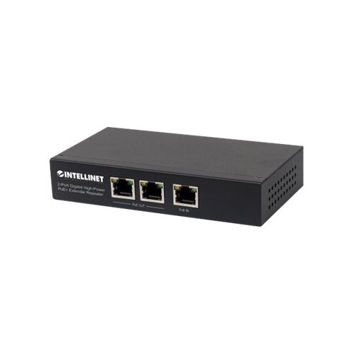intellinet Intellinet 2-Port Gigabit High-Power PoE+ Extender Repeater, IEEE 802.3at/af Power over Ethernet (PoE+/PoE), metal - repeater - 10Mb LAN, 100Mb LAN, 1GbE