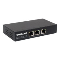 Produktbild för Intellinet 2-Port Gigabit High-Power PoE+ Extender Repeater, IEEE 802.3at/af Power over Ethernet (PoE+/PoE), metal - repeater - 10Mb LAN, 100Mb LAN, 1GbE