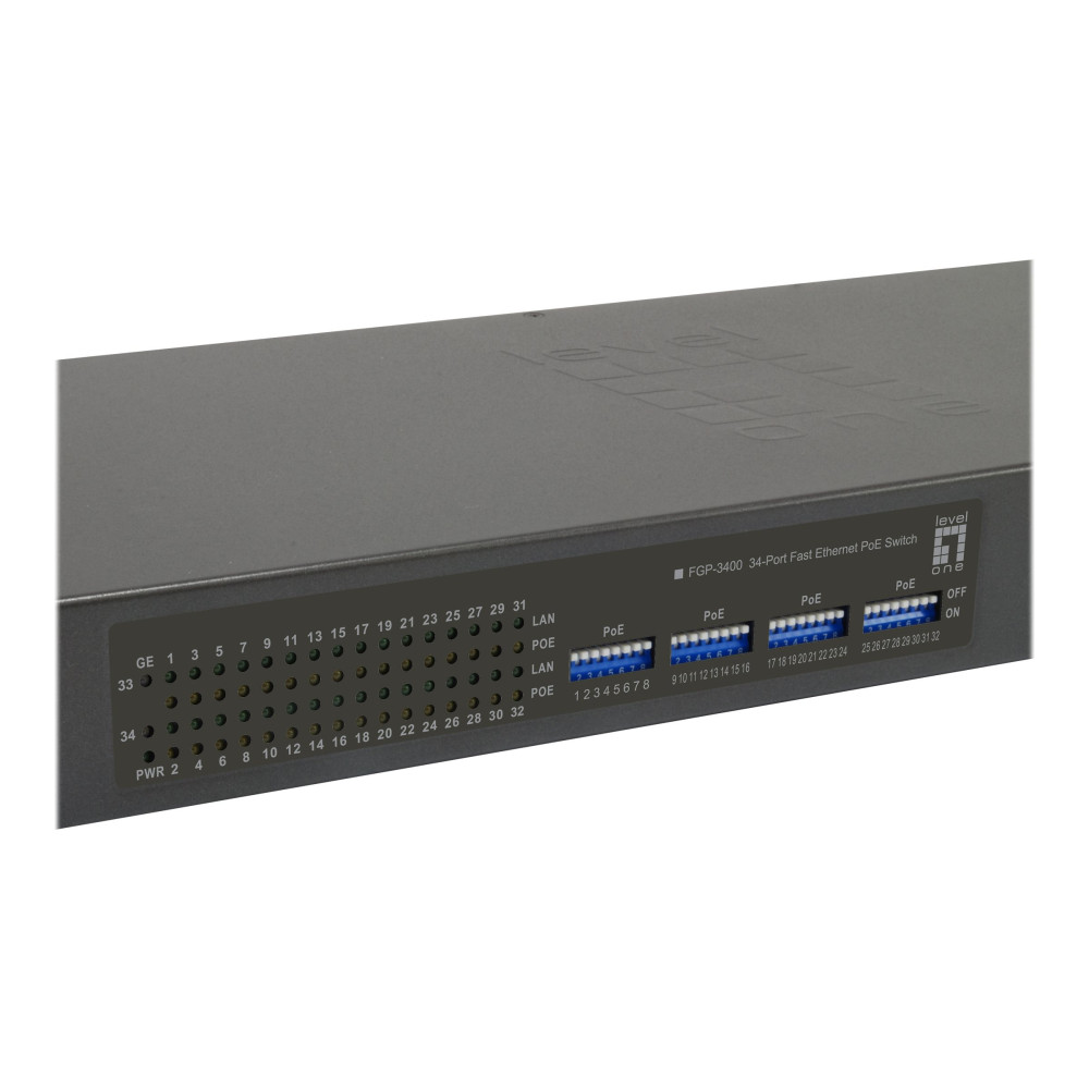 Produktbild för LevelOne FGP-3400W250 - switch - 34 portar - rackmonterbar