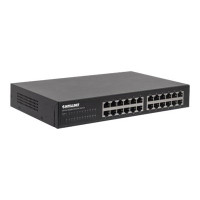 Produktbild för Intellinet 24-Port Gigabit Ethernet Switch, 24 x 10/100/1000 Mbit/s RJ45-Ports, IEEE 802.3az (Energy Efficient Ethernet), Desktop, 19" Rackmount, Metal - switch - 24 portar - ohanterad - rackmonterbar