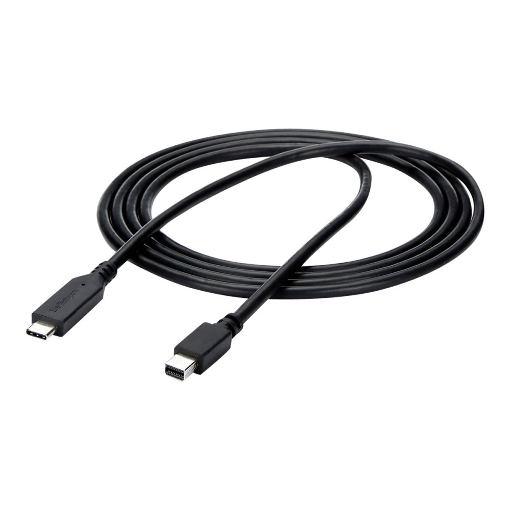 Produktbild för StarTech 1,8 m USB-C till Mini DisplayPort-kabel - 4K 60Hz - Svart - videoadapterkabel - USB-C till Mini DisplayPort - 1.8 m