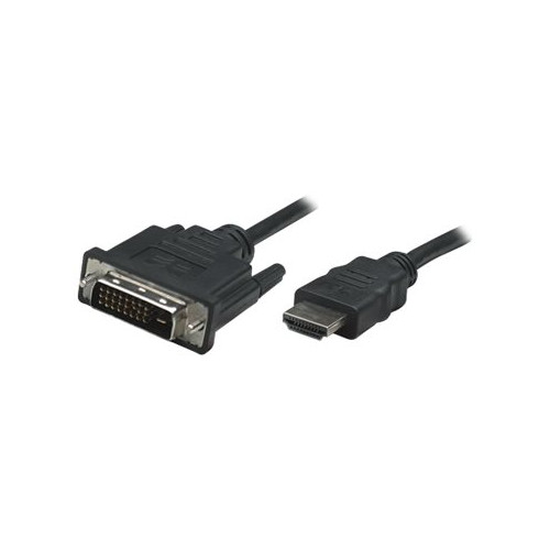 Manhattan Manhattan HDMI to DVI-D 24+1 Cable, 1m, Male to Male, Black, Dual Link, Compatible with DVD-D, Lifetime Warranty, Polybag - adapterkabel - HDMI / DVI - 1 m